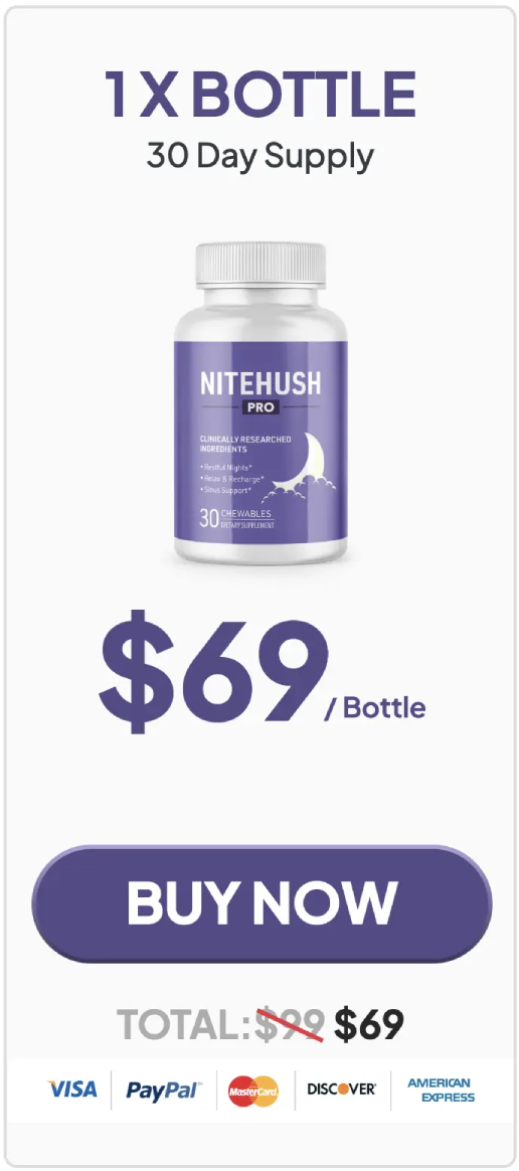 NiteHush Pro basic package with one bottle and 30 day supply
