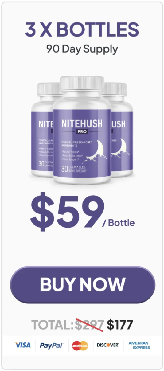 NiteHush Pro popular three bottle package for longer sleep support