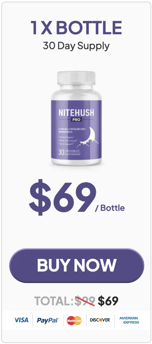 NiteHush Pro single bottle package with 30 day supply
